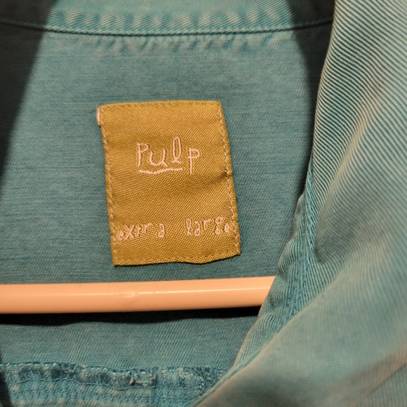 Pulp ladies button down teal 100%lyocell extra large - Picture 2 of 3